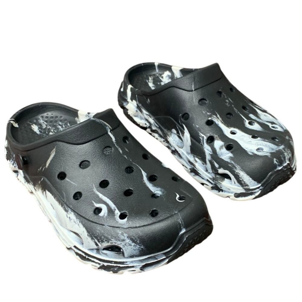Cubufly Boys Size 4 Marbled Tie Dye Clogs Breathable Slip On Sandal Water Shoes